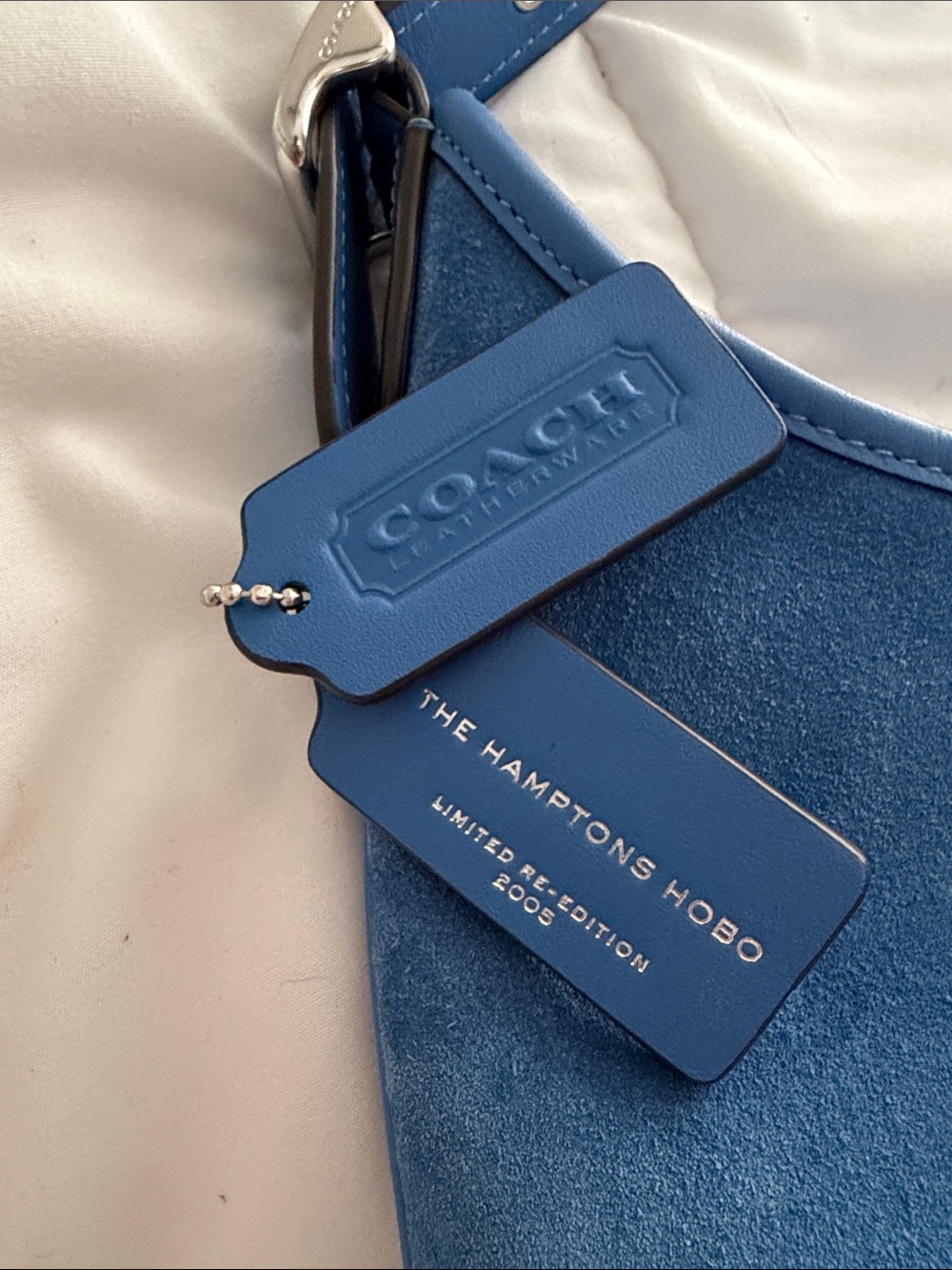 Coach Blue Suede Shoulder Bag - Picture 10 of 16